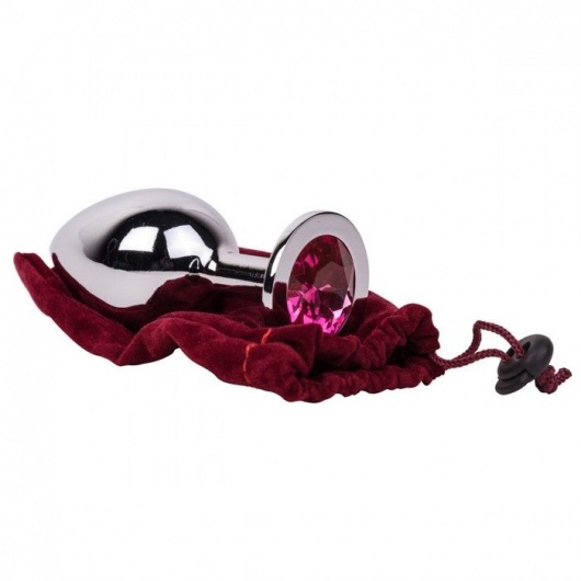 Большой стальной плаг с розовым кристаллом Pink Bubble Gum - 9,5 см. - Erotic Fantasy - купить с доставкой в Тольятти