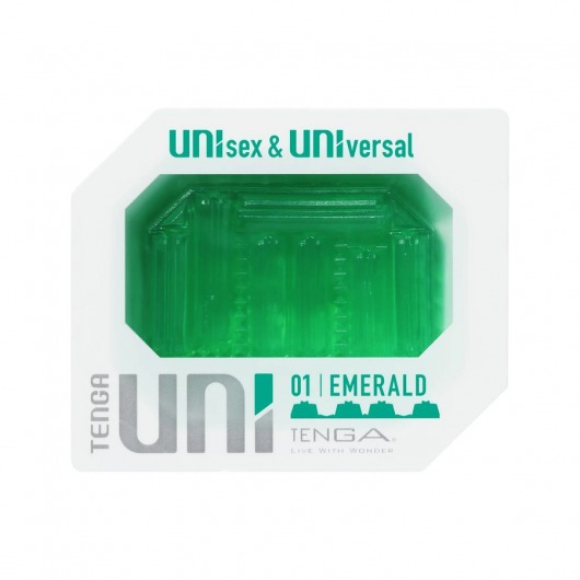 Зеленый мастурбатор-стимулятор Tenga Uni Emerald - Tenga - в Тольятти купить с доставкой