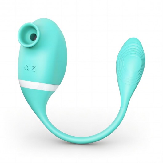 Мятный вакуумный вибростимулятор Tadpole Vibrating Dual Stimulation с виброхвостиком - Tracy s Dog
