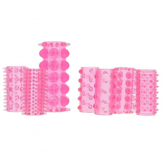 Набор из 7 розовых насадок на пенис ONE-A-DAY PENIS SLEEVES PINK - Seven Creations - в Тольятти купить с доставкой