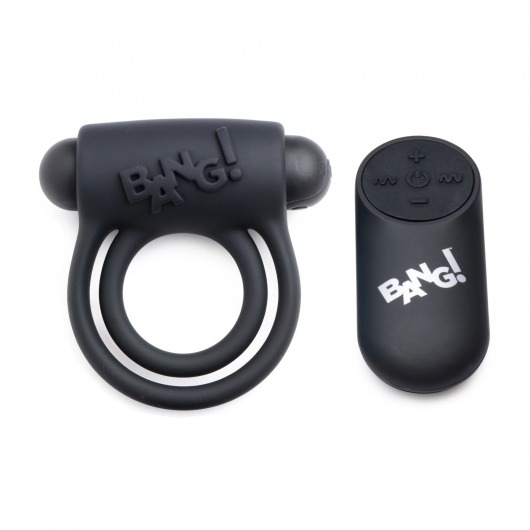 Черное эрекционное виброкольцо 28X Remote Control Vibrating Cock Ring   Bullet - XR Brands - в Тольятти купить с доставкой