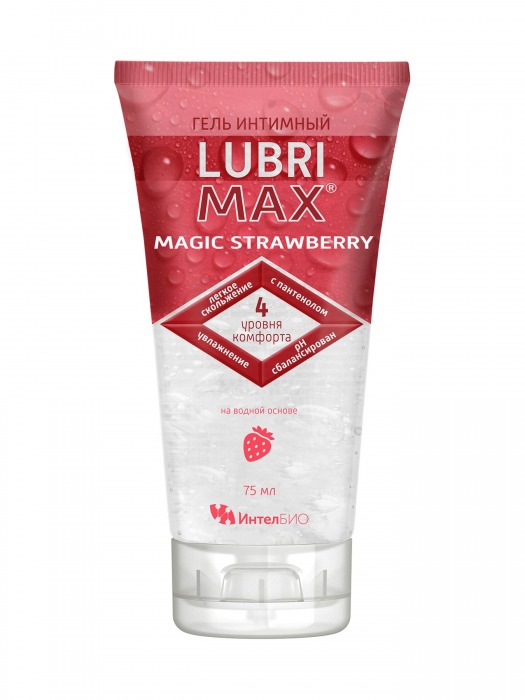 Интимный гель-смазка на водной основе Lubrimax Magic Strawberry - 75 мл. - ИнтелБИО - купить с доставкой в Тольятти