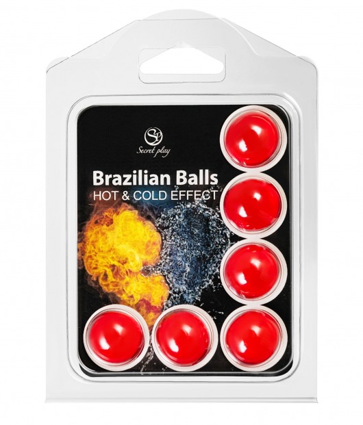 Набор из 6 шариков с массажным маслом Brazilian Balls с охлаждающим и разогревающим эффектом - Secret Play - купить с доставкой в Тольятти