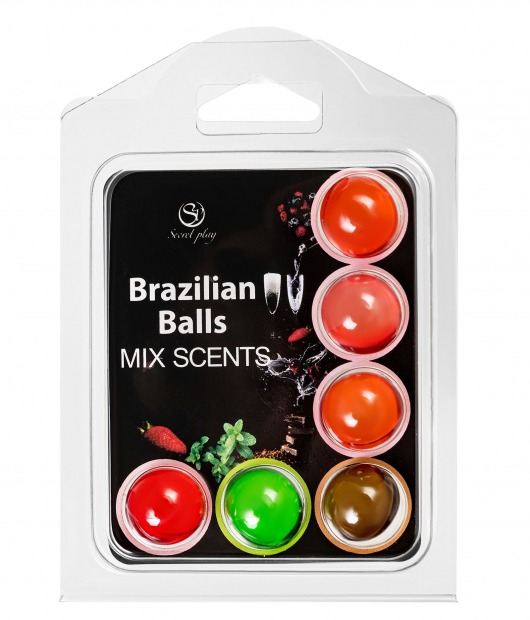 Набор из 6 шариков с ароматизированными массажными маслами Brazilian Balls - Secret Play - купить с доставкой в Тольятти