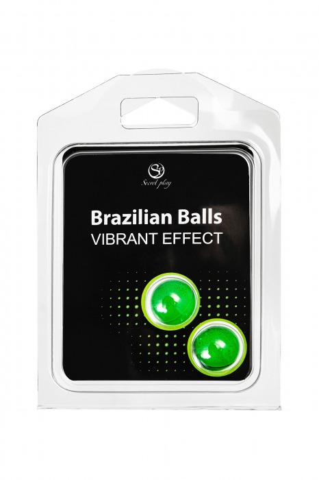 Набор из 2 шариков с массажным маслом Brazilian Balls с эффектом вибрации - Secret Play - купить с доставкой в Тольятти