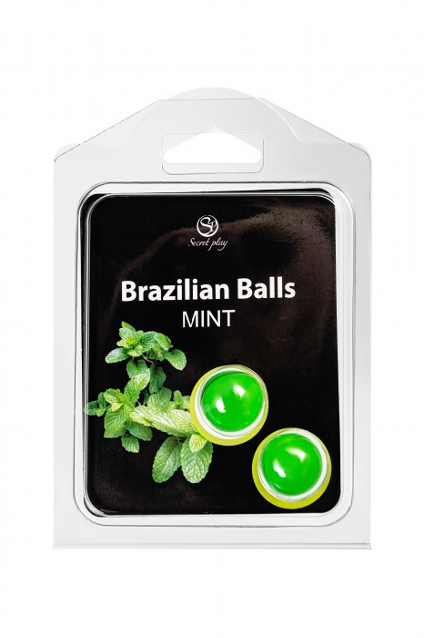 Набор из 2 шариков с массажным маслом Brazilian Balls с ароматом мяты - Secret Play - купить с доставкой в Тольятти