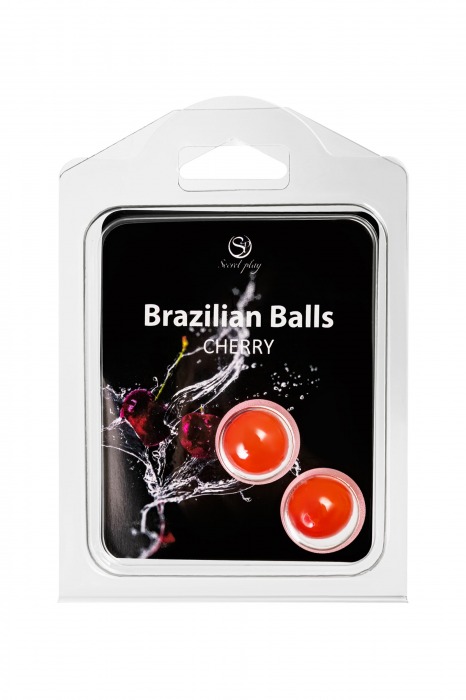 Набор из 2 шариков с массажным маслом Brazilian Balls с ароматом вишни - Secret Play - купить с доставкой в Тольятти