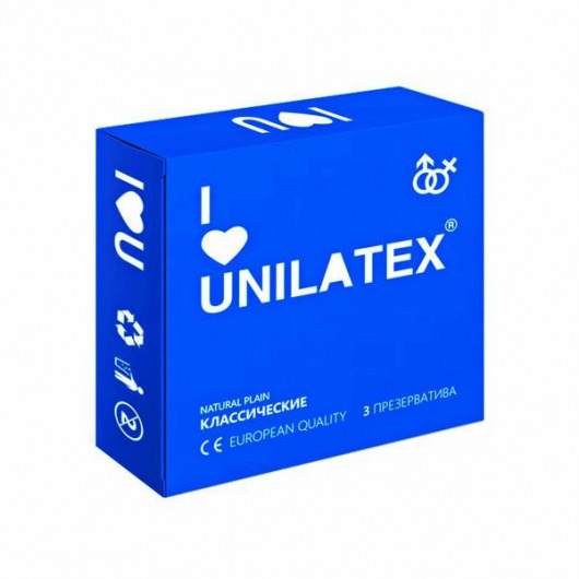 Классические презервативы Unilatex Natural Plain - 3 шт. - Unilatex - купить с доставкой в Тольятти