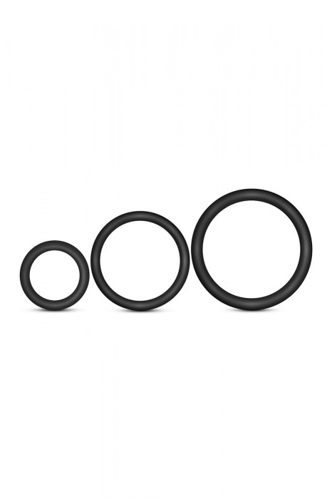 Набор из 3 черных эрекционных колец Cock Ring Set - Blush Novelties - в Тольятти купить с доставкой