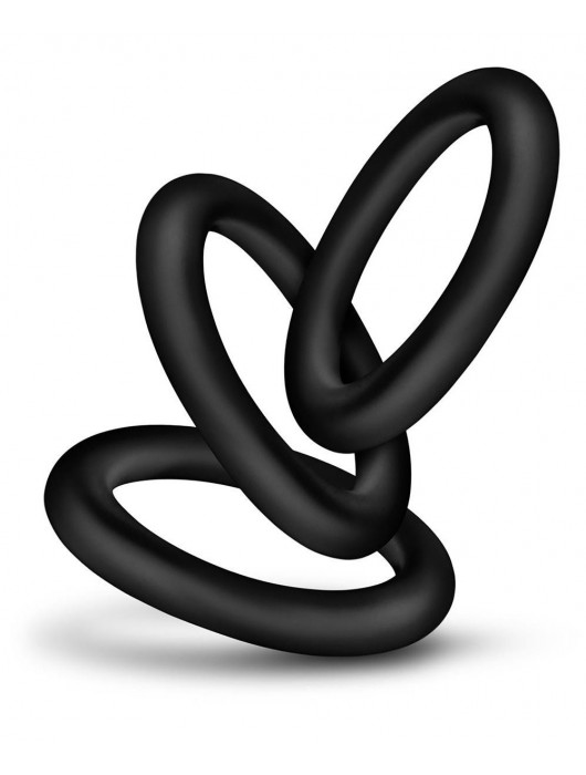 Набор из 3 черных эрекционных колец Black Small Penis Rings - Blush Novelties - в Тольятти купить с доставкой