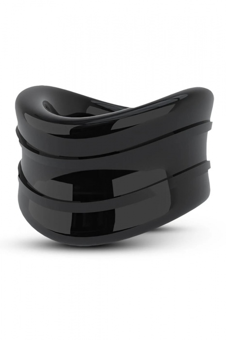 Черное эрекционное кольцо на мошонку Beef Ball Stretcher Snug - Blush Novelties - в Тольятти купить с доставкой