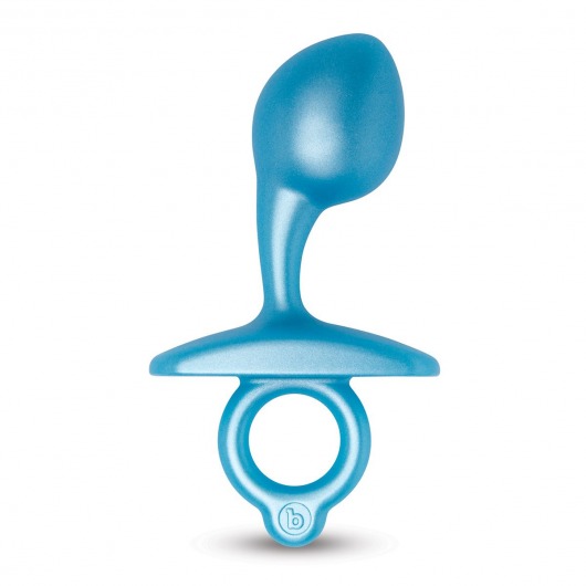 Голубая анальная пробка для массажа простаты Bulb Silicone Prostate Plug - 10,7 см. - b-Vibe - в Тольятти купить с доставкой