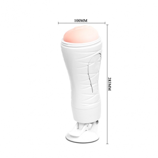 Мастурбатор-вагина Flora White с присоской и 12 режимами вибрации - Baile - в Тольятти купить с доставкой