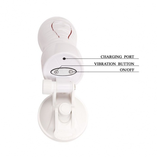 Мастурбатор-вагина Flora White с присоской и 12 режимами вибрации - Baile - в Тольятти купить с доставкой