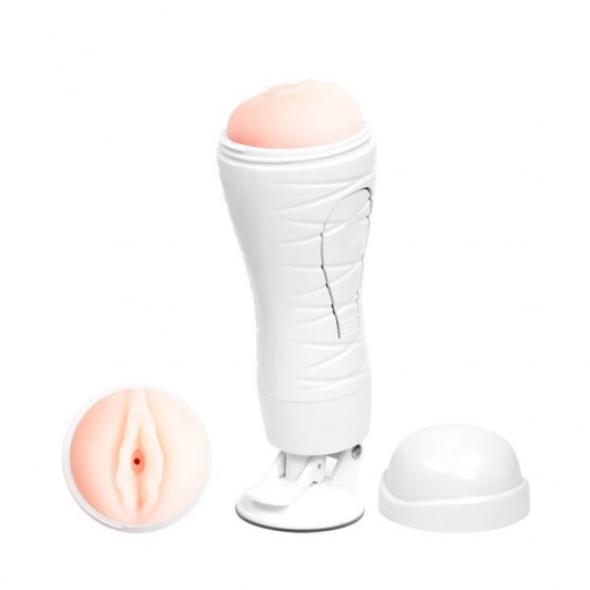 Мастурбатор-вагина Flora White с присоской и 12 режимами вибрации - Baile - в Тольятти купить с доставкой