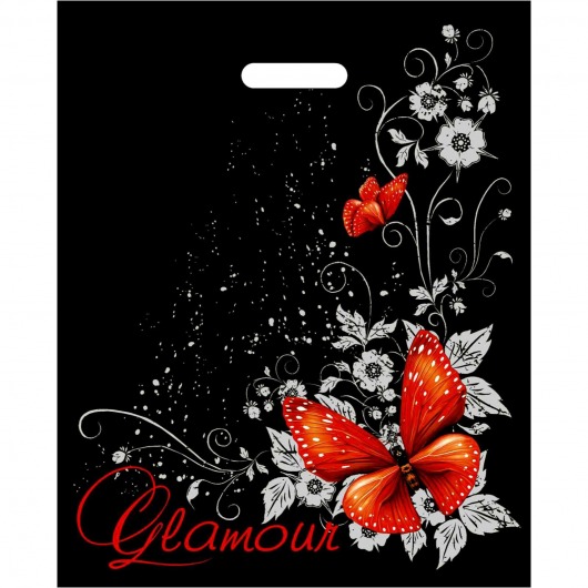 Черный пакет Glamour с вырубной ручкой (38х47 см) - Сима-Ленд - купить с доставкой в Тольятти