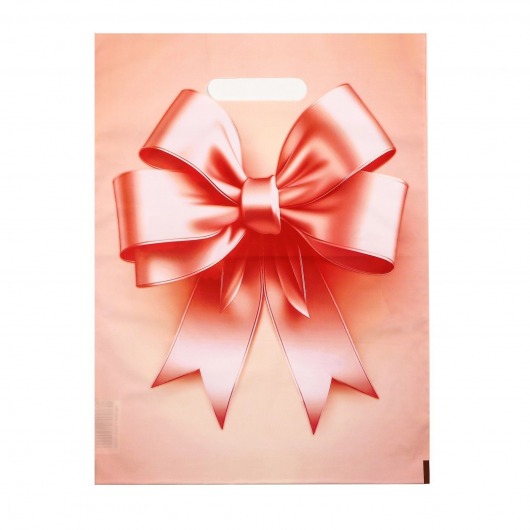 Пакет с принтом в виде банта с вырубной ручкой (30х40 см) - Сима-Ленд - купить с доставкой в Тольятти