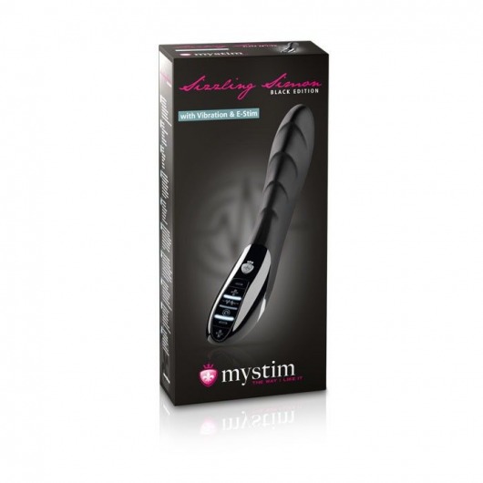 Вибратор с электростимуляцией Sizzling Simon Black Edition - 27 см. - MyStim - купить с доставкой в Тольятти