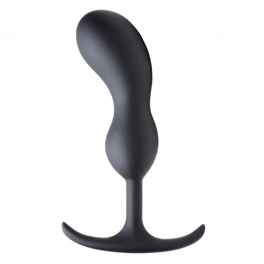 Черный массажер простаты с утяжелителями Premium Silicone Weighted Prostate Plug Large - 18,8 см. - XR Brands - в Тольятти купить с доставкой