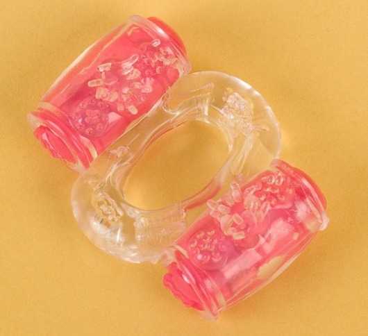 Прозрачное виброкольцо с двумя вибропульками - Toyfa Basic - в Тольятти купить с доставкой