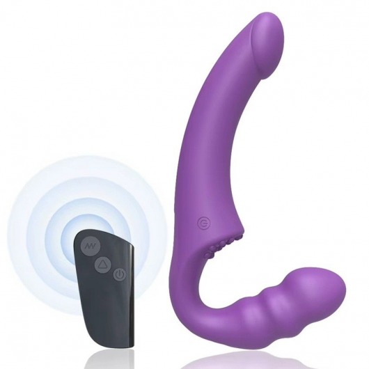 Фиолетовый безремневой страпон Straples Strap-On Dildo - Erokay - купить с доставкой в Тольятти
