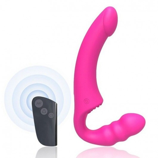 Розовый безремневой страпон Straples Strap-On Dildo - Erokay - купить с доставкой в Тольятти