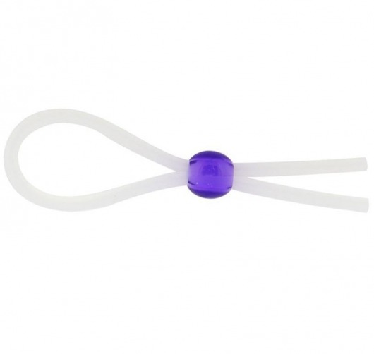 Прозрачное лассо с фиолетовой бусиной SILICONE COCK RING WITH BEAD LAVENDER - NMC - в Тольятти купить с доставкой