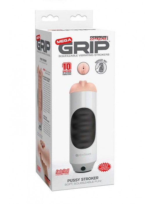 Мастурбатор-вагина Extreme Toyz Mega Grip Vibrating Stroker Mouth - Pipedream - в Тольятти купить с доставкой