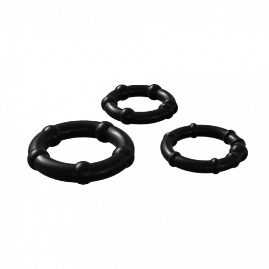 Набор из 3 черных эрекционных колец Babooom Ring Set - Adrien Lastic - в Тольятти купить с доставкой