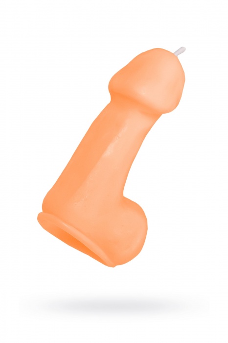 Оранжевая свеча в форме пениса - 47 гр. - Pecado - купить с доставкой в Тольятти