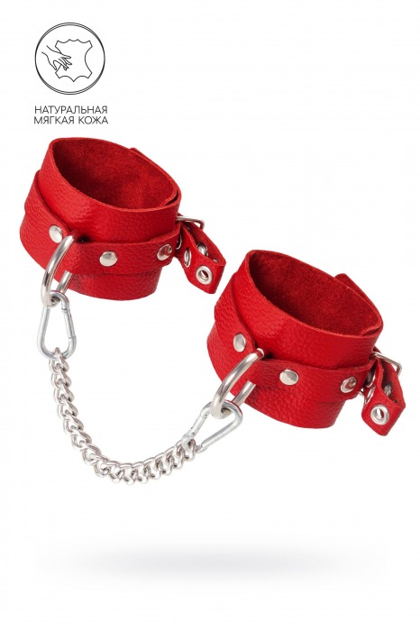 Красные мягкие кожаные оковы с люверсами - Pecado - купить с доставкой в Тольятти