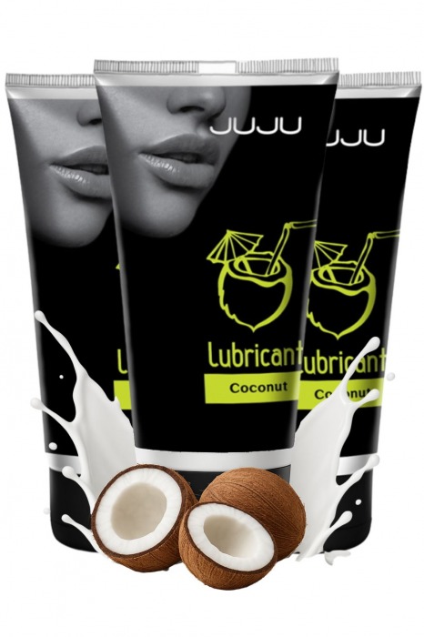 Набор из 3 съедобных лубрикантов JUJU со вкусом кокоса - JuJu - купить с доставкой в Тольятти