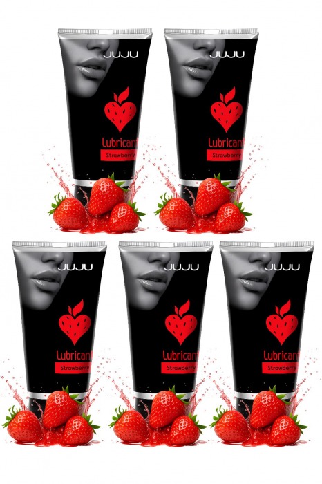 Набор из 5 съедобных лубрикантов JUJU со вкусом клубники - JuJu - купить с доставкой в Тольятти