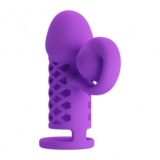 Фиолетовая вибронасадка с клиторальным отростком Harden - Baile - в Тольятти купить с доставкой