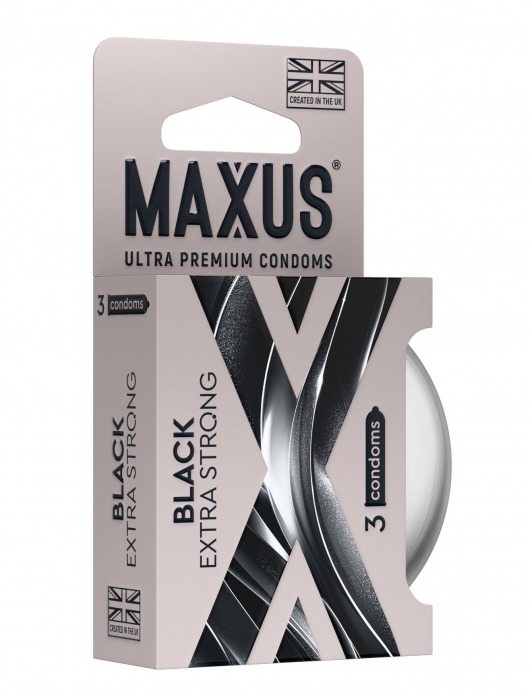 Черные утолщенные презервативы MAXUS Extra Strong с железным кейсом - 3 шт. - Maxus - купить с доставкой в Тольятти