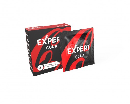 Презервативы с ароматом колы Expert Cola - 3 шт. - Expert - купить с доставкой в Тольятти