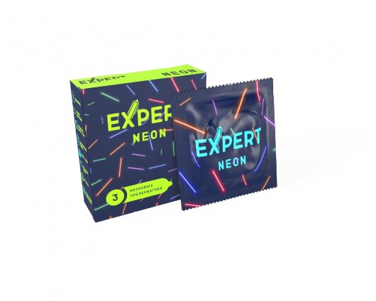 Светящиеся в темноте презервативы Expert Neon - 3 шт. - Expert - купить с доставкой в Тольятти