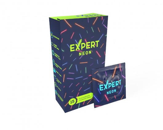 Светящиеся в темноте презервативы Expert Neon - 15 шт. - Expert - купить с доставкой в Тольятти