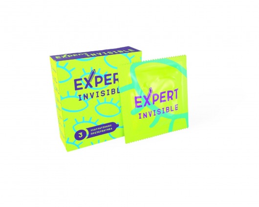 Ультратонкие презервативы Expert Invisible - 3 шт. - Expert - купить с доставкой в Тольятти