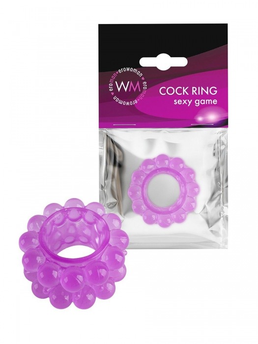 Лиловое эрекционное кольцо с 2 рядами стимулирующих шариков - Erowoman-Eroman - в Тольятти купить с доставкой
