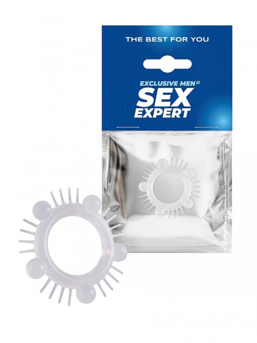 Эластичное эрекционное кольцо с шишечками и шипами - Sex Expert - в Тольятти купить с доставкой