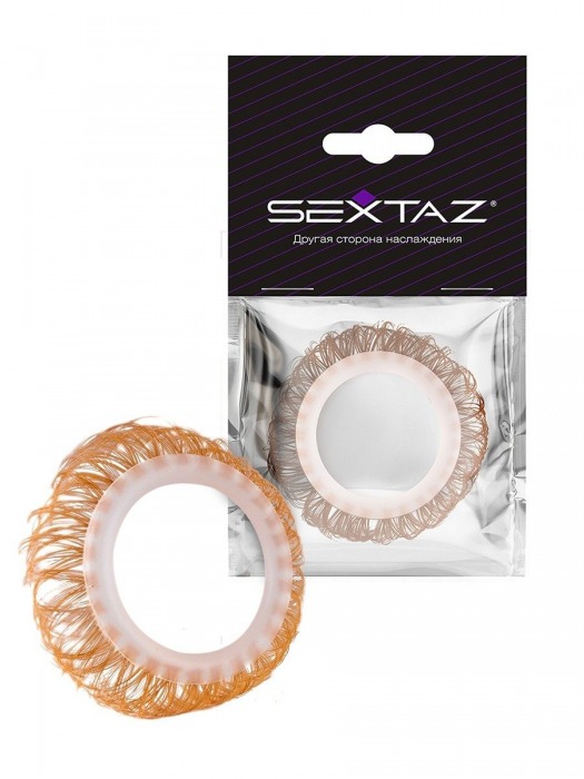 Эрекционное кольцо с бежевыми «ресничками» - Sextaz - в Тольятти купить с доставкой