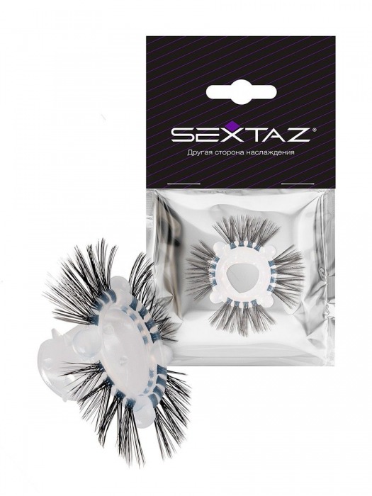 Эластичное эрекционное кольцо с черными «ресничками» - Sextaz - в Тольятти купить с доставкой