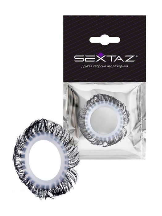Эластичное эрекционное колечко с черными «ресничками» - Sextaz - в Тольятти купить с доставкой