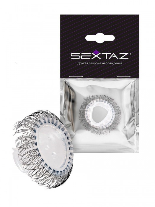 Эластичное эрекционное кольцо с длинными черными «ресничками» - Sextaz - в Тольятти купить с доставкой
