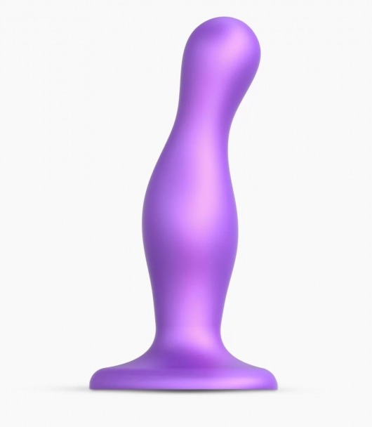 Фиолетовая насадка Strap-On-Me Dildo Plug Curvy size M - Strap-on-me - купить с доставкой в Тольятти