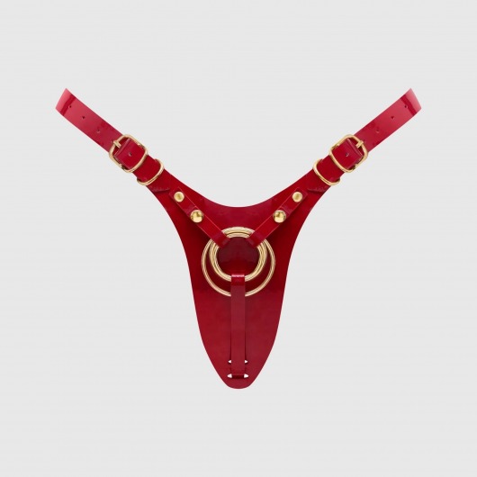 Красный пояс для фиксации насадок Strap-On-Me Leatherette Harness Fabulous - Strap-on-me - купить с доставкой в Тольятти