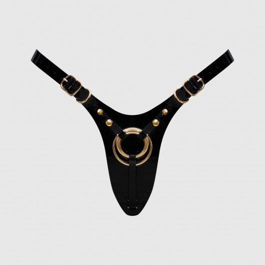 Черный пояс для фиксации насадок Strap-On-Me Leatherette Harness Fabulous - Strap-on-me - купить с доставкой в Тольятти