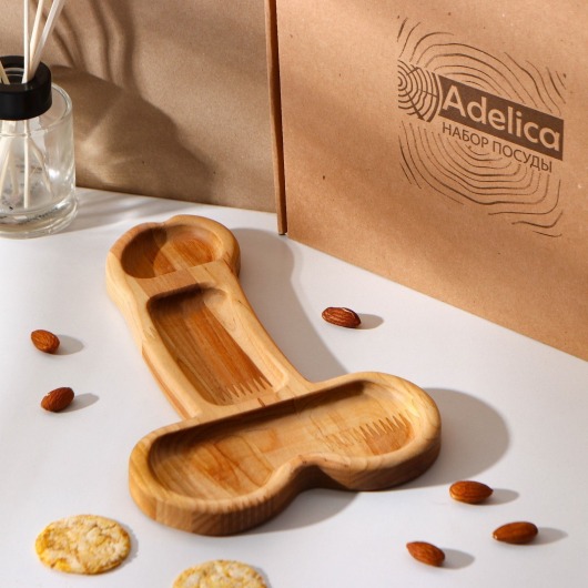 Деревянное блюдо для подачи в форме члена (25 х 16,5 х 1,7 см) - Сима-Ленд - купить с доставкой в Тольятти