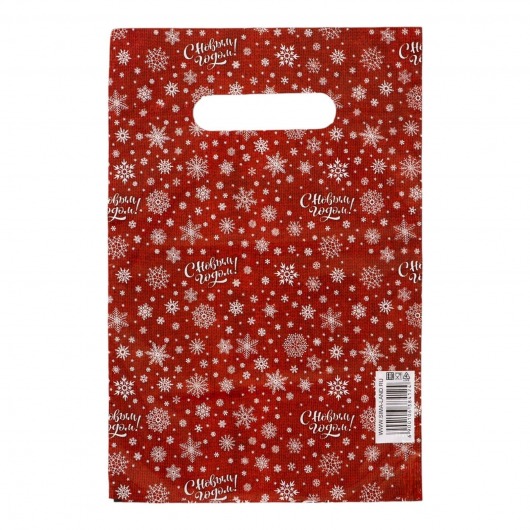 Красный подарочный новогодний пакет с вырубной ручкой (20х30 см) - Сима-Ленд - купить с доставкой в Тольятти